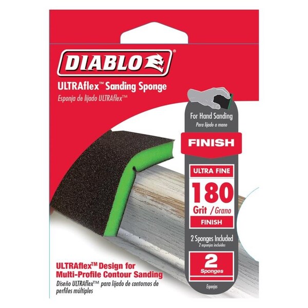 Diablo ULTRAflex 7 in. L X 4-4/5 in. W 180 Grit Ultra Fine Block Sanding Sponge DFPFLEXUFN02G - main
